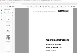 CATERPILLAR 6060 RH340B Hydraulic Shovel Operation Instruction Manual - PDF DOWNLOAD