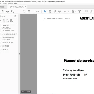 CATERPILLAR 6060 RH340B Pelle hydraulique Manuel de service 3725096 PDF DOWNLOAD (FRENCH)