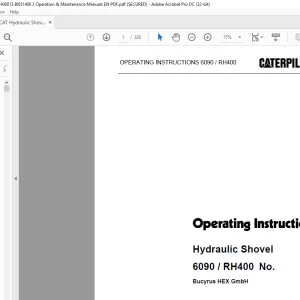 CATERPILLAR 6090 RH400 Hydraulic Shovel Operating Instruction Manual - PDF DOWNLOAD