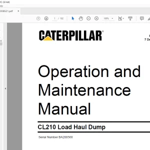 CATERPILLAR CL210 Load Haul Dump Operation and Maintenance Manual SN BA200568  - PDF DOWNLOAD