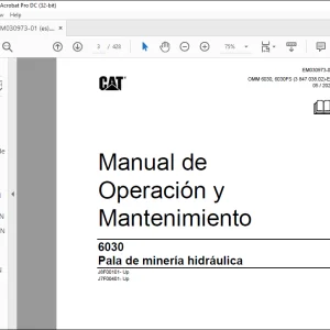 Cat 6030 Pala de minería hidráulica Manual de Operación y Mantenimiento EM030973  - PDF DOWNLOAD (Guarani)