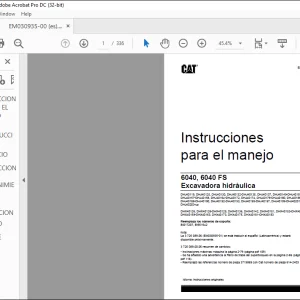 Cat 6040, 6040 FS Excavadora hidráulica Instrucciones para el manejo Manual -  PDF DOWNLOAD (Spanish)