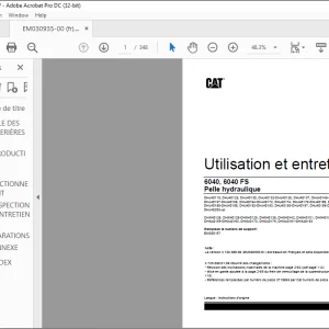 Cat 6040, 6040 FS Pelle hydraulique Utilisation et entretien EM030935  - PDF DOWNLOAD (French)
