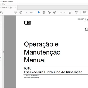 Cat 6040 Escavadeira Hidráulica de Mineração Operação e Manutenção Manual  - PDF DOWNLOAD (Portuguese)