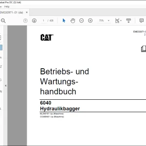Cat 6040 Hydraulikbagger Betriebs- und Wartungshandbuch EM030971 -  PDF DOWNLOAD (German)
