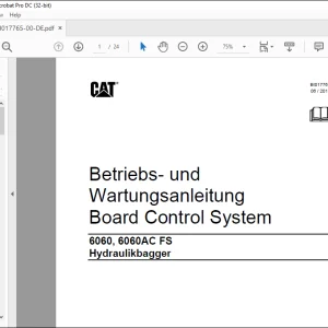 Cat 6060, 6060AC FS Hydraulikbagger Board Control System Betriebs- und Wartungsanleitung  - PDF DOWNLOAD (German)