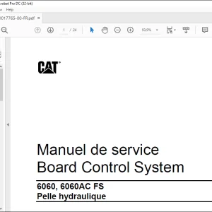 Cat 6060, 6060AC FS Pelle hydraulique Board Control System Manuel de service -  PDF DOWNLOAD (French)