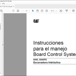 Cat 6060, 6060FS Excavadora hidráulica Board Control System Instrucciones para el manejo Manual - PDF DOWNLOAD (Spanish)