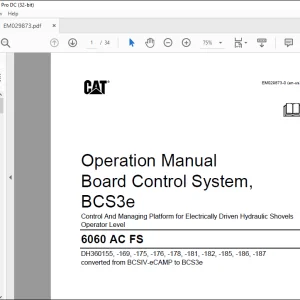 Cat 6060 AC FS Board Control System, BCS3e Operation Manual  - PDF DOWNLOAD
