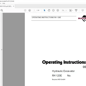 Cat Bucyrus RH 120E Hydraulic Excavator OPERATING INSTRUCTIONS MANUAL BI651505 - PDF DOWNLOAD