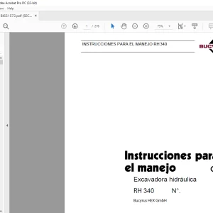Cat Bucyrus 340 Excavadora hidráulica INSTRUCCIONES PARA EL MANEJO MANUAL BI651572- PDF DOWNLOAD (Spanish)