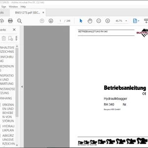Cat Bucyrus 340 Hydraulikbagger  BETRIEBSANLEITUNG BI651275 - PDF DOWNLOAD (German)