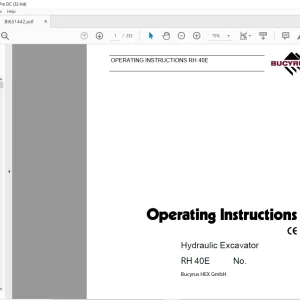 Cat Bucyrus 40E Hydraulic Excavator OPERATING INSTRUCTIONS MANUAL BI651442 - PDF DOWNLOAD