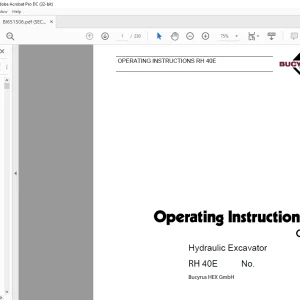 Cat Bucyrus 40E Hydraulic Excavator OPERATING INSTRUCTIONS MANUAL BI651506 - PDF DOWNLOAD