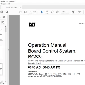Cat Bucyrus 6040 AC 6040 AC FS Board Control System BCS3e Operation Manual - PDF DOWNLOAD