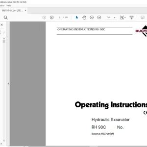 Cat Bucyrus 90C Hydraulic Excavator OPERATING INSTRUCTIONS MANUAL BI651504  - PDF DOWNLOAD