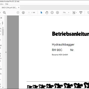 Cat Bucyrus 90C Hydraulikbagger BETRIEBSANLEITUNG BI651294 - PDF DOWNLOAD (GERMAN)