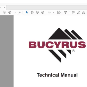 Cat Bucyrus A100186 Hydraulic Shovel Technical Manual  - PDF DOWNLOAD