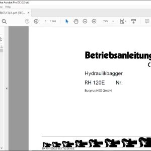 Cat Bucyrus  Hydraulikbagger RH120E BETRIEBSANLEITUNG BI651341 - PDF DOWNLOAD (German)