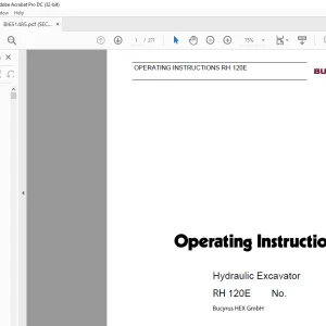 Cat Bucyrus RH 120E Hydraulic Excavator OPERATING INSTRUCTIONS MANUAL BI651485 -  PDF DOWNLOAD