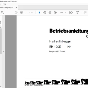 Cat Bucyrus RH 120E Hydraulikbagger BETRIEBSANLEITUNG BI651266 - PDF DOWNLOAD (German)