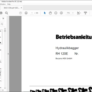 Cat Bucyrus RH 120E Hydraulikbagger BETRIEBSANLEITUNG BI651308 - PDF DOWNLOAD (German)
