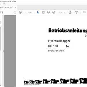 Cat Bucyrus RH 170 Hydraulikbagger BETRIEBSANLEITUNG BI651280 -  PDF DOWNLOAD (German)