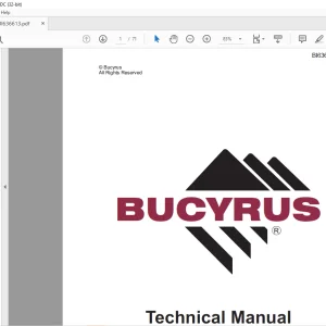 Cat Bucyrus RH 170026 Hydraulic Excavator Technical Manual -  PDF DOWNLOAD
