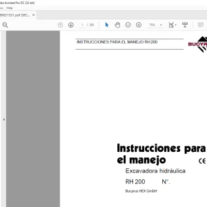Cat Bucyrus RH 200 Excavadora hidráulica INSTRUCCIONES PARA EL MANEJO Manual - PDF DOWNLOAD (Spanish)
