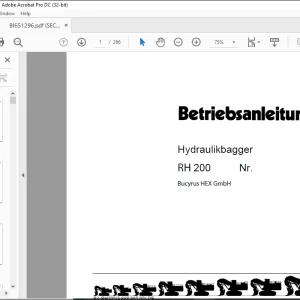 Cat Bucyrus RH 200 Hydraulikbagger BETRIEBSANLEITUNG BI651296  - PDF DOWNLOAD (GERMAN)