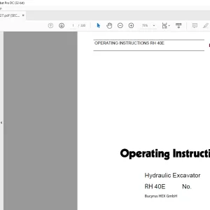 Cat Bucyrus RH 40E Hydraulic Excavator OPERATING INSTRUCTIONS MANUAL BI651527 - PDF DOWNLOAD