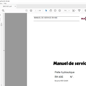 Cat Bucyrus RH 40E Pelle hydraulique MANUEL DE SERVICE BI651601  - PDF DOWNLOAD (French)