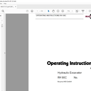 Cat Bucyrus RH 90C Hydraulic Excavator OPERATING INSTRUCTIONS MANUAL - PDF DOWNLOAD