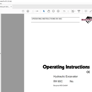 Cat Bucyrus RH 90C Hydraulic Excavator OPERATING INSTRUCTIONS MANUAL BI651468  - PDF DOWNLOAD