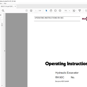 Cat Bucyrus RH 90C Hydraulic Excavator OPERATING INSTRUCTIONS MANUAL BI651514 - PDF DOWNLOAD