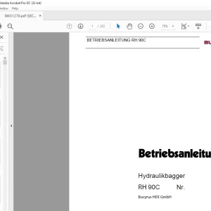 Cat Bucyrus RH 90C Hydraulikbagger BETRIEBSANLEITUNG BI651278 - PDF DOWNLOAD (GERMAN)