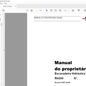 Cat Bucyrus RH200 Escavadeira Hidráulica MANUAL DO PROPRIETÁRIO  - PDF DOWNLOAD (Portuguese)