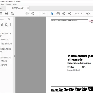 Cat Bucyrus RH200 INSTRUCCIONES PARA EL MANEJO MANUAL - PDF DOWNLOAD (Spanish)