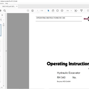 Cat Bucyrus RH340 Hydraulic Excavator OPERATING INSTRUCTIONS MANUAL   - PDF DOWNLOAD