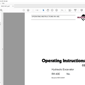 Cat Bucyrus RH40E Hydraulic Excavator OPERATING INSTRUCTIONS MANUAL BI651461 - PDF DOWNLOAD