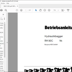 Cat Bucyrus RH90C Hydraulikbagger BETRIEBSANLEITUNG BI651282  - PDF DOWNLOAD (GERMAN)