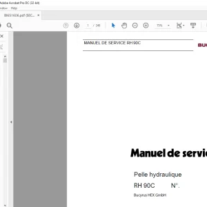 Cat Bucyrus RH90C Pelle hydraulique MANUEL DE SERVICE - PDF DOWNLOAD (French)