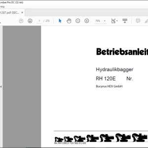 Cat RH 120E Hydraulikbagger BETRIEBSANLEITUNG BI651287  -  PDF DOWNLOAD (German)