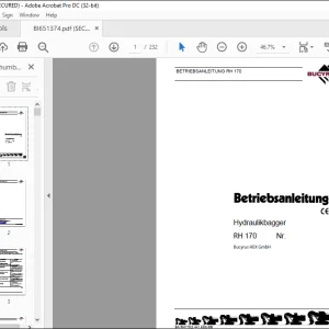 Cat RH 170 Hydraulikbagger BETRIEBSANLEITUNG BI651374 - PDF DOWNLOAD (GERMAN)