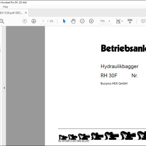Cat RH 30F Hydraulikbagger BETRIEBSANLEITUNG BI651336 - PDF DOWNLOAD (German)