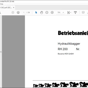 Cat RH200 Hydraulikbagger BETRIEBSANLEITUNG BI651362 - PDF DOWNLOAD (German)