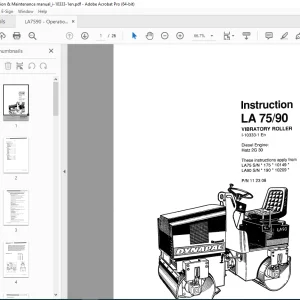 DYNAPAC Diesel Engine Hatz 2G 30 Vibratory Roller LA75 LA90 Instruction Manual PDF DOWNLOAD
