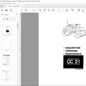 DYNAPAC F4L 912 Deutz Diesel Engine Vibratory Roller CC 21 Operators Manual PDF DOWNLOAD