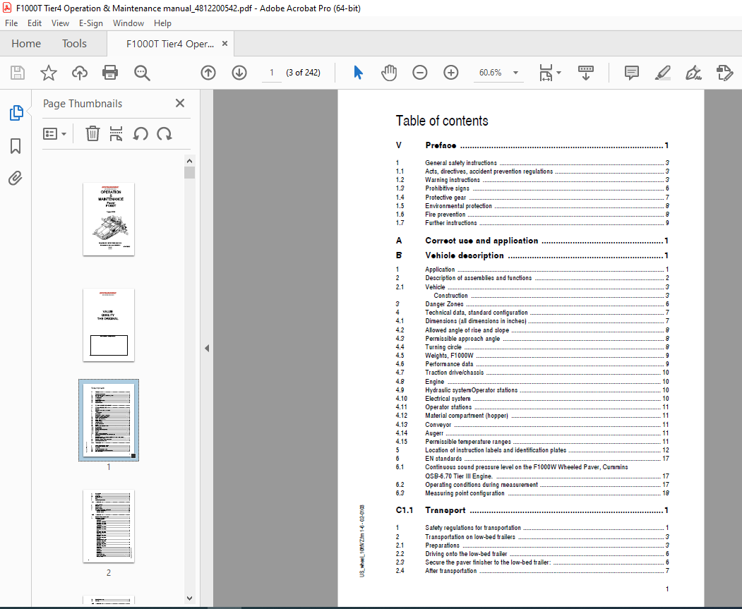 Dynapac Paver F1000t Type 2102 Operation & Maintenance Manual Pdf 