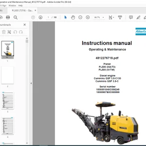 DYNAPAC Planer PL500 IIIA T3 PL500 IV T4f Operation & Maintenance Instructions Manual PDF DOWNLOAD